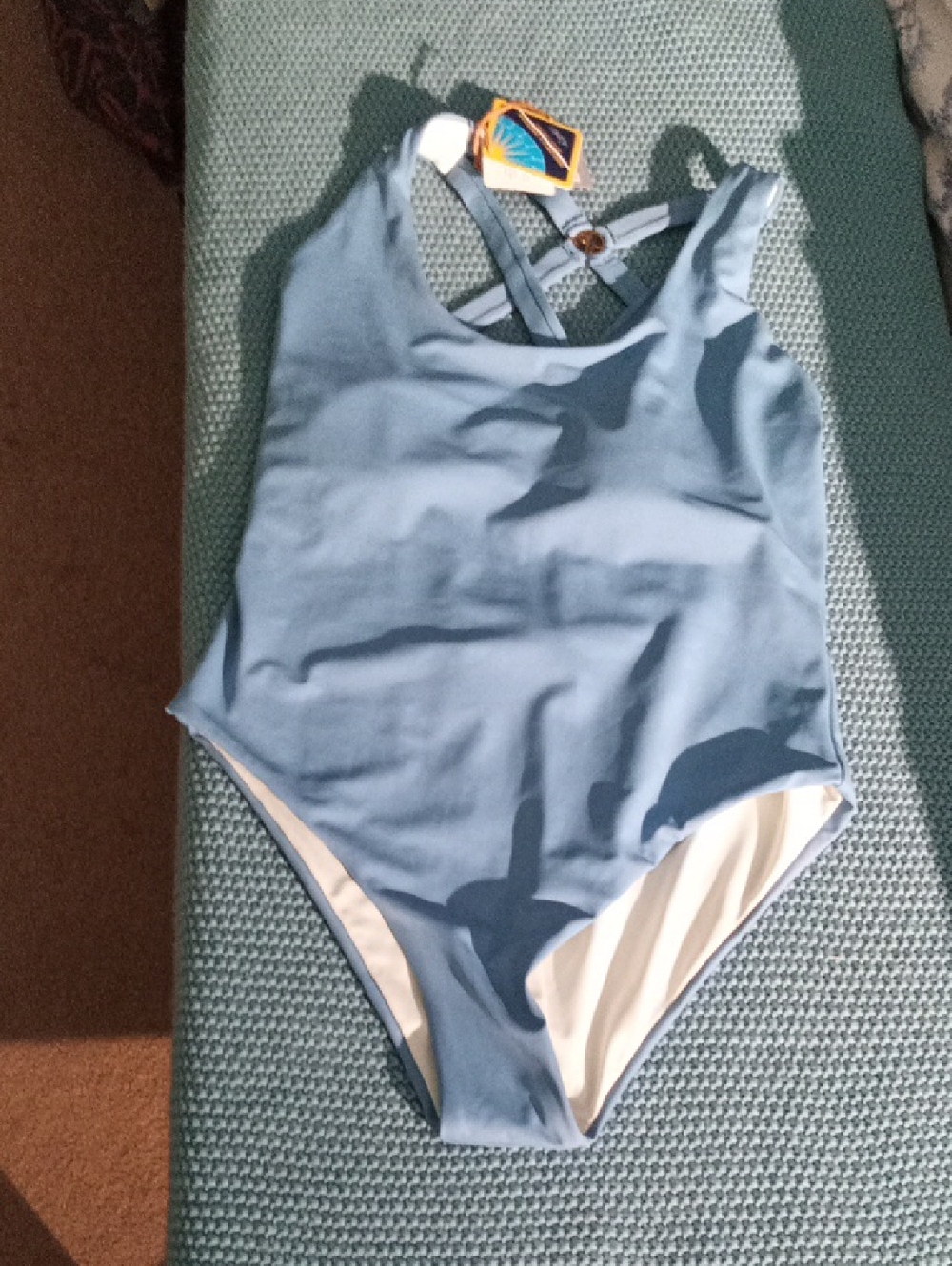 One People Santorini BNWT Light Blue One-Piece Swimsuit with Crisscross Back XL